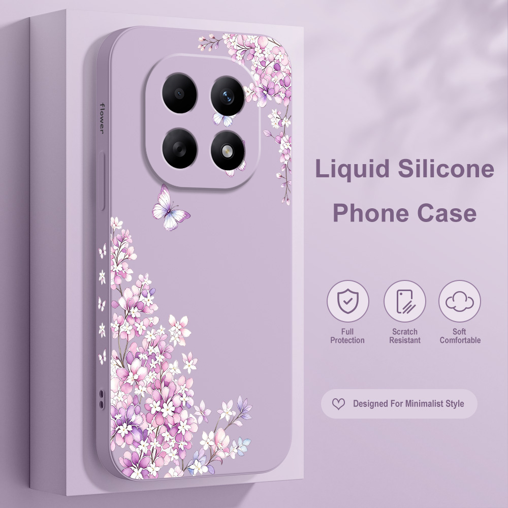 Phone Cases Xiaomi 15 - เคสโทรศัพท์ลายดอกไม้สีม่วงสำหรับ Xiaomi Redmi Note 15 14
