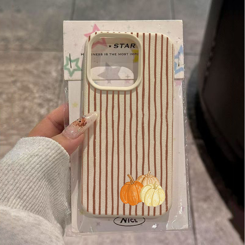 Phone Cases Xr Iphone - เคสโทรศัพท์ลายฟักทองลายทางสีน้ำตาลสำหรับ iPhone 17 18 Pro Max
