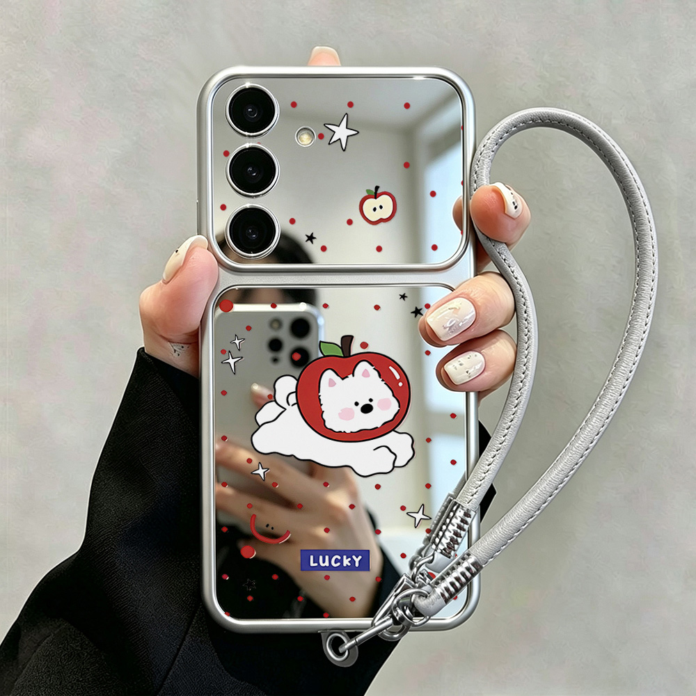 Phone Cases Galaxy A16 5G - เคสโทรศัพท์ลายสุนัขน่ารักพร้อมกระจกแต่งหน้า สำหรับ Samsung A57 5G A56