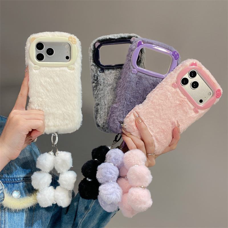 Phone Cases For Iphone 16 - เคสโทรศัพท์ขนเฟอร์สีพื้นสุดหรู สำหรับ iPhone 17 Air 16