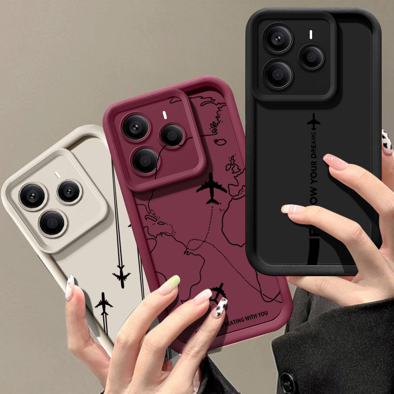 Phone Cases Xiaomi 15 - เคสโทรศัพท์ TPU ลายเส้นทางเครื่องบิน สำหรับ Xiaomi Redmi