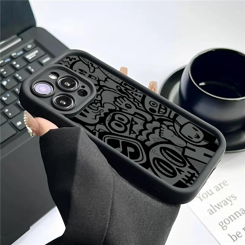 เคสโทรศัพท์ลายกราฟฟิตี้สีดำสำห - Phone Cases Xr Iphone บทวิจารณ์และราคา