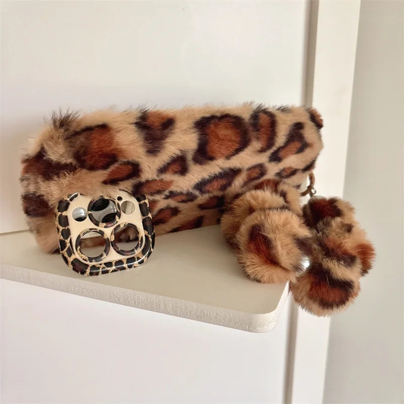 เคสโทรศัพท์ลายเสือดาวขนฟูนุ่ม  - Phone Cases For Iphone 16 บทวิจารณ์และราคา